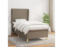 Vidaxl Cama com Molas/colchão 100x200 Cm Tecido Cinza acastanhado