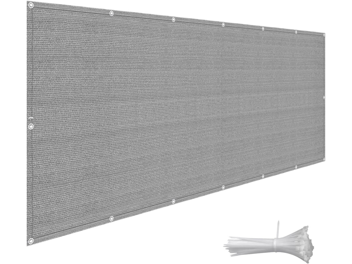 Tela De Privacidade, Guojun, , Hdpe, 220 G/m², Resistente Aos Raios Uv, Cinza, Para Varanda