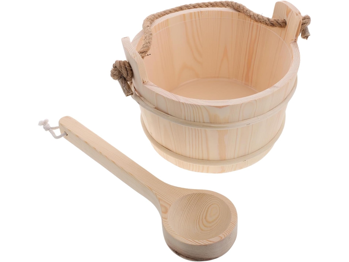 Balde Com Concha E Pá Para Sauna, Ideal Para Banho De Spa, Para Homens E Mulheres, E Piscina.