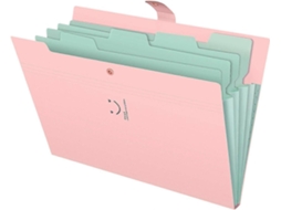 Pasta organizadora de papel expansível de plástico rosa Slowmoose, tamanho A4, para uso em escritório