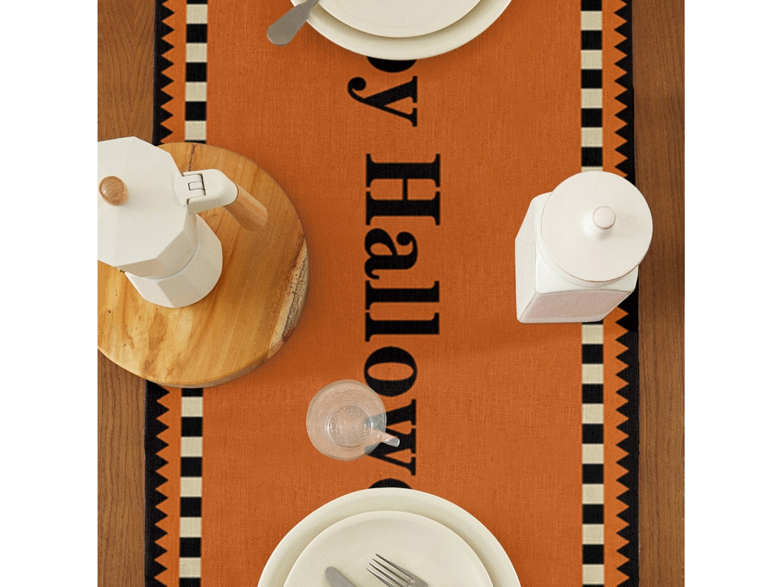 Laxiscreed Caminho De Mesa Halloween Em Linho E Algodão, 33x183cm, À Prova De Água