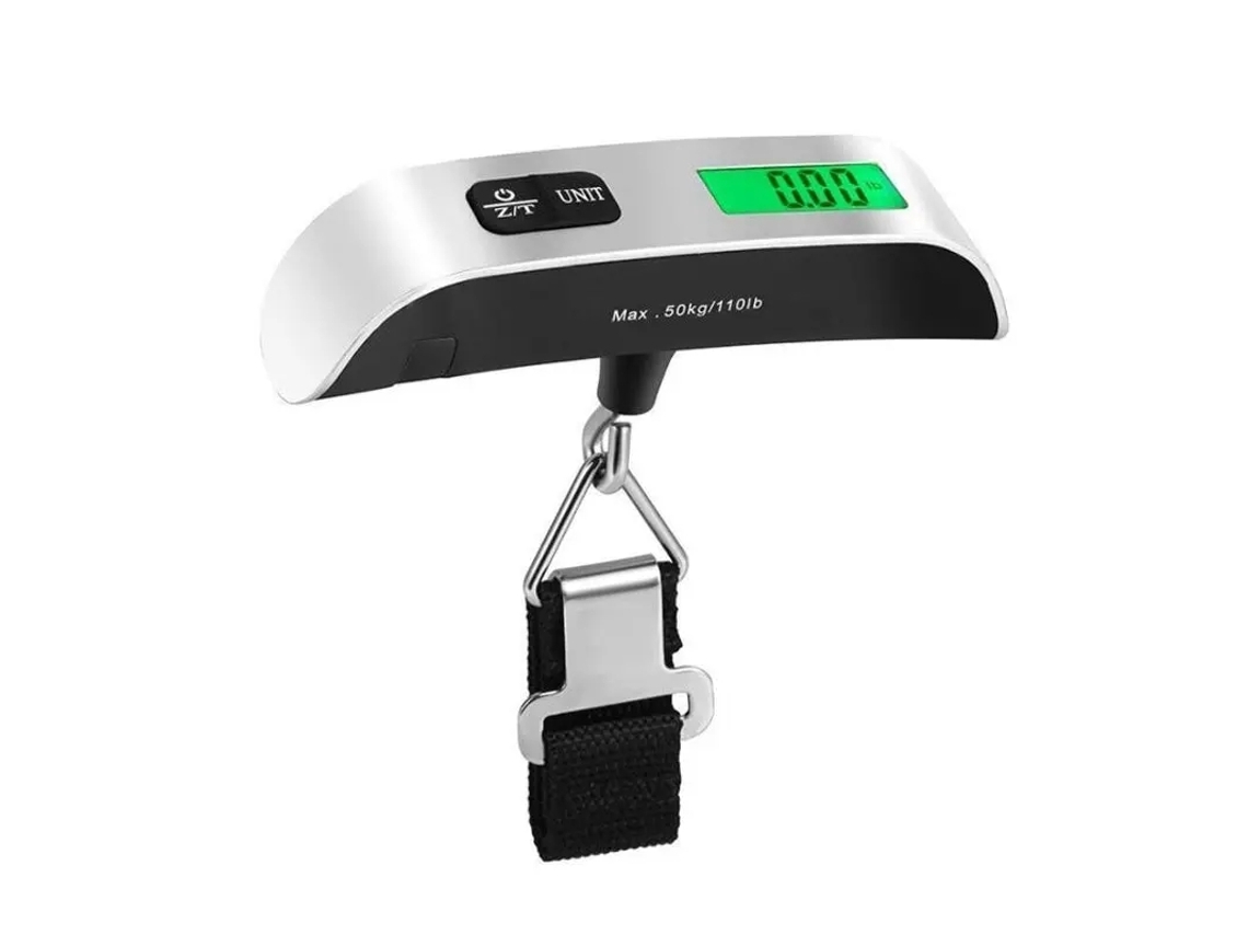 Balança Digital Portátil Para Bagagem Com Visor Lcd, Capacidade Máxima De Pesagem De 50 Kg (110 Lbs)