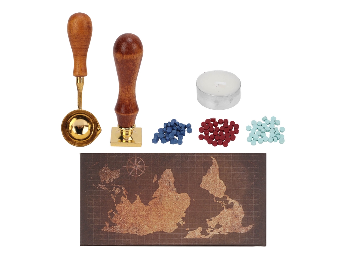 Kit De Sellos De Cera Para Iniciantes Mapa Europeo Retro Con Cera De Colores Para Sobres