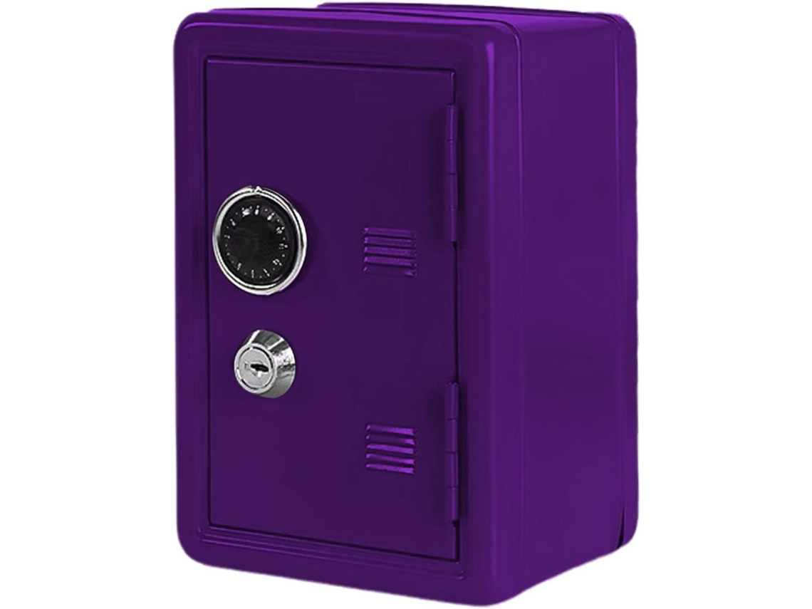 Cofre Infantil Para Moedas, Mini Cofre De Metal Criativo Com Trava, Pote Organizador Para Moedas, Caixa Organizadora De Mesa Aquaforge (roxo)