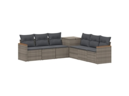 Vidaxl Conjunto De Sofás 7 Pcs Cinza E Cinza Escuro