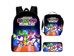 Conjunto De Mochila Infantil Com Estampa De Arco-íris E Três Peças: Mochila, Mochila De Refeição A Tiracolo E Estojo, Modelo 14