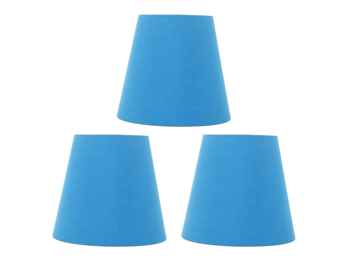 2026 3 Peças de Toldo de Lâmpada de Tela E14 Moderno Retro Azul Capa Anti pó para Dormitório Recâmara