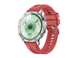 Bracelete para Huawei Watch Gt 6 XIAOMOYU em Silicone com Fivela Prateada de Liberação Rápida Vermelha (46mm)