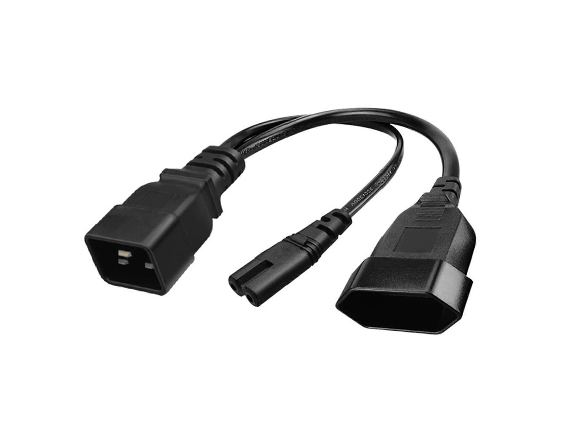 Cabo Divisor Iec C20 Para Oito Tomadas C7 Eu 4,0 Mm, 16a, 30 Cm