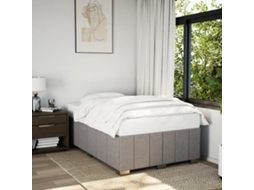 Estrutura De Cama Sem Colchão 120x190cm Tecido Cinzento