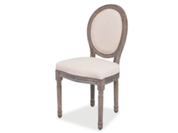 Cadeiras de Jantar 6 Pcs Tecido Cor Creme MAISON EXCLUSIVE