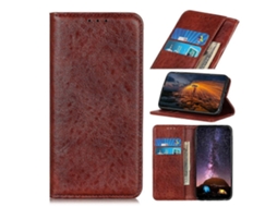 Capa De Couro Com Textura Crazy Horse Para Motorola Moto G30
