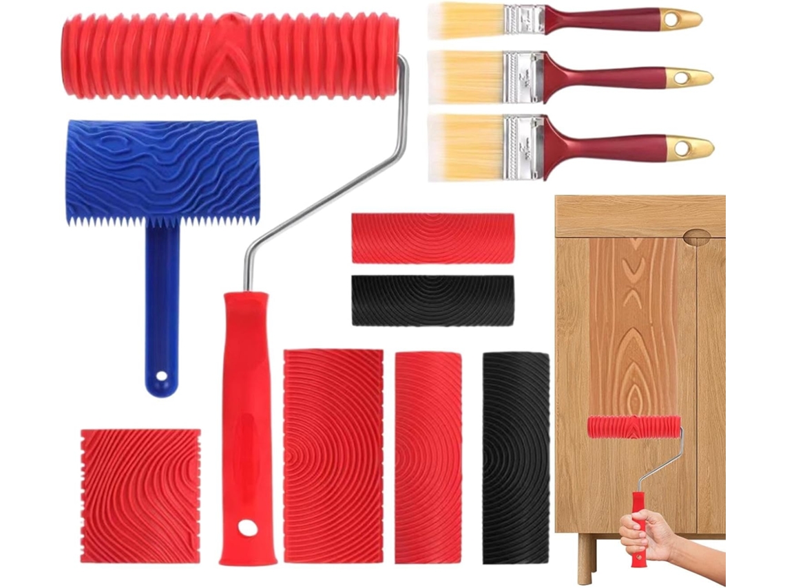 Ferramenta Para Imitar Veios De Madeira – Conjunto De Ferramenta De Borracha Para Imitar Veios Com Cabo