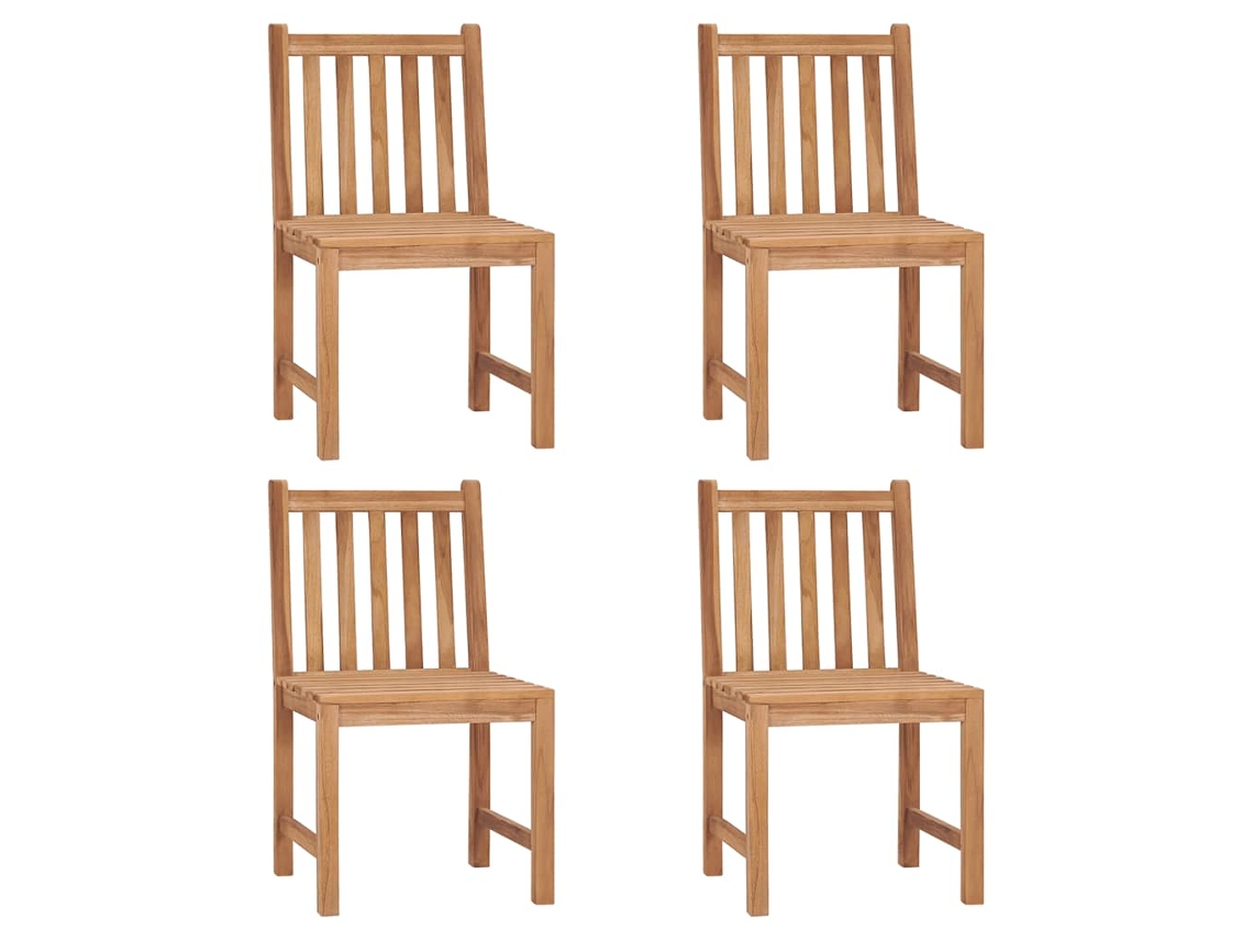 Conjunto de 4 Cadeiras de Jardim com Almofadões Madeira de Teca Maciço MAISON EXCLUSIVE