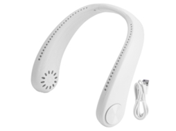 Ventilador de Pescoço Usb Sem Lâmina Leve Portátil Branco