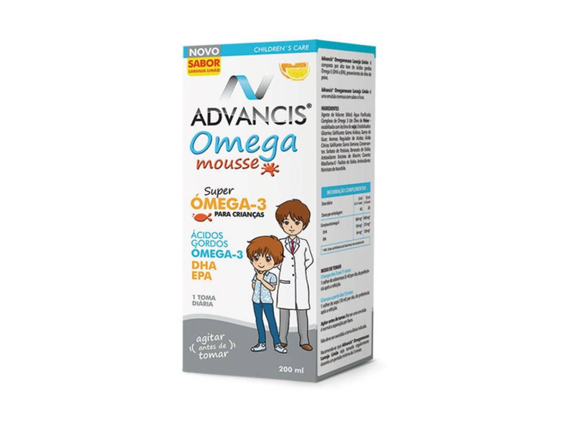Omega Mousse Para Crianças Laranja Limão Advancis