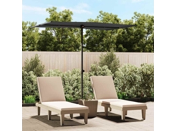 Vidaxl Guarda-sol De Jardim Com Poste De Alumínio 2x1,5 M Preto