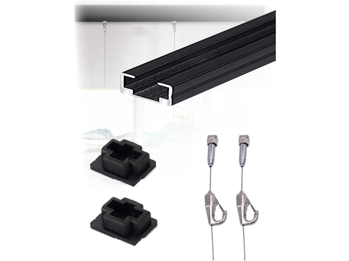 Sistema De Trilho Para Pendurar Obras Arte, Sistema De Trilho Para Pendurar Quadros Com Cabos Aço Multicoloridos Em