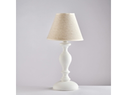 Cascina - Candeeiro De Mesa Gasto De Madeira Branca 1 Luz Com Abajur Dm.20 H.40 - Ø20 - Bl265-lt-bco