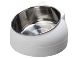 Tigela Genérica de Aço Inoxidável Compatível com Animais de Estimação, de Água Compatível com Gatos, Multifuncional, Branca AQUAFORGE