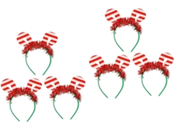 Conjunto De 6 Tiaras De Natal Em Formato De Bengala Doce, Tiara Para Fantasia, Roupa Para Cosplay