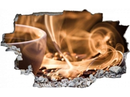 Adesivos Muraux Tasse De Grãos De Café Autocolante Adesivo Mural Para Salão De Beleza Chambre Cuisine Bureau Adulto Enfant 80x120cm