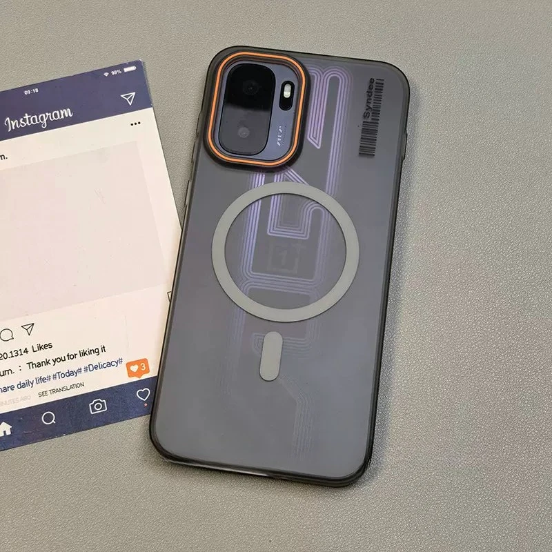 (cinza, Oneplus Nord Ce4) Capa Protetora De Luxo Fosca Transparente Em Policarbonato Com Carregamento Sem Fio Magnético