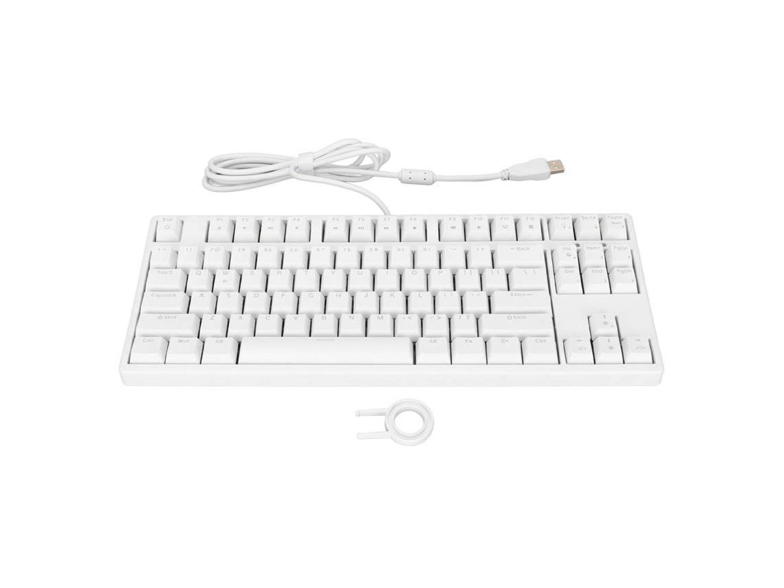 Lurelia Teclado Mecânico Com 87 Teclas, Switch Vermelho, Com Fio, Design Ergonômico Para Pc E Laptop, Na Cor Branca