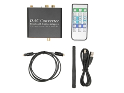 Conversor Mali DAC digital para analógico, RCA, 3.5mm, com Bluetooth, adaptador para fones e PC