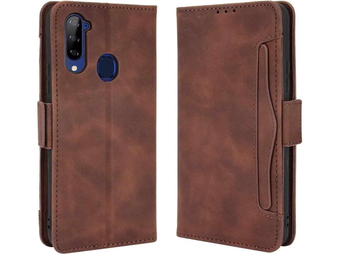 Capa Cartões para Zte Zte Libero 5g Hongwe. Pele Sintética Premium Castanho1