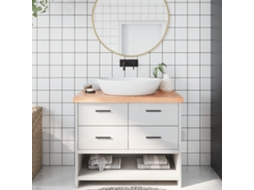 Vidaxl Bancada P/ Wc 100x40x(2-6) Cm Madeira Maciça Tratada Castanho