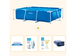 Piscina com Estrutura Retangular 220x150x60 Cm 5 peças S22341 INTEX