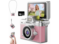 Mini Câmera Digital de Chaveiro, Vídeo 1080p, Tela Lcd de 1,47" com Cartão Tf de 32 Gb para Viagens IKIKSO (rosa)
