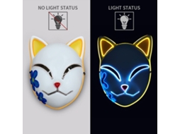 Máscara Luminosa Demon Slayer Laxiscreed Com Face De Gato E Luz Led Para Trocas Internacionais