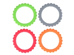 4pcs Pulseiras Mordedor Para Bebê Em Silicone Refrigerável Resistente Ao Calor Para Aliviar Gengivas