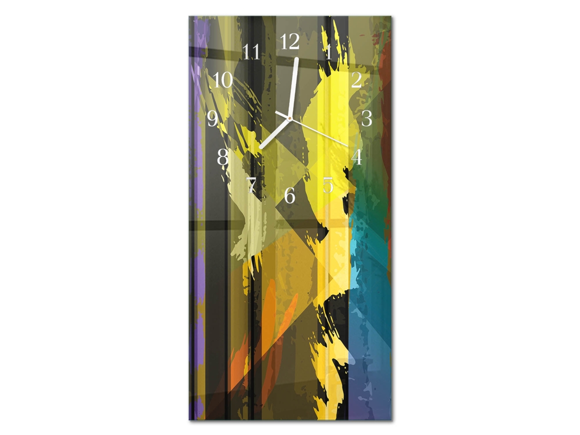 Relógio De Parede De Vidro Multicolor Espelharte (30x60 Cm)