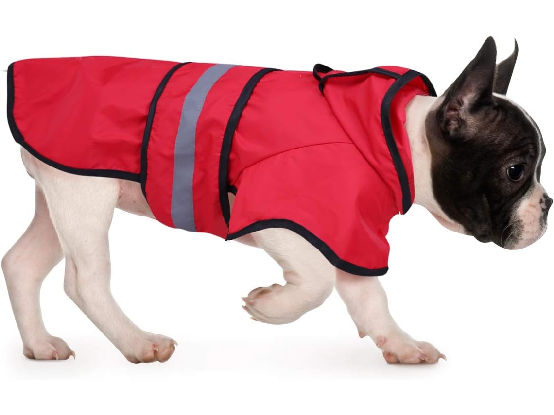 Capa De Chuva Canina, Com Capuz, Em Pu