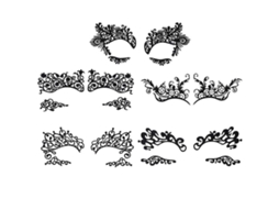 Omni 5 Pares Stickers de Ojos Sexy Con Encaje para Eyeliner Decalcos Cosplay Fiesta de Disfraces 13x6,5 Cm Negro