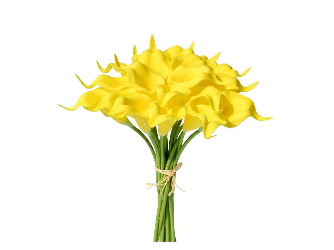 20 Peças Flores Artificiais Calla Lily Seda Flores Falsas 13,4 Para Halloween Dia Das Mães Páscoa Casa Cozinha E Casamento Ehstmind (amarelo)