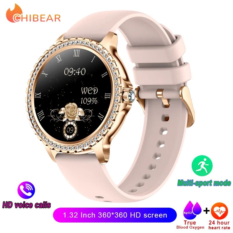 (rosa) Smartwatch, Tela Amoled Hd De 1,32 Polegadas Com Resolução De 360*360.
