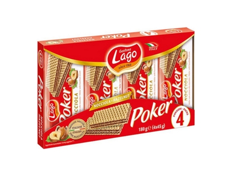 Bolachas  Poker Avelãs Chocolate (4 x 45 g)