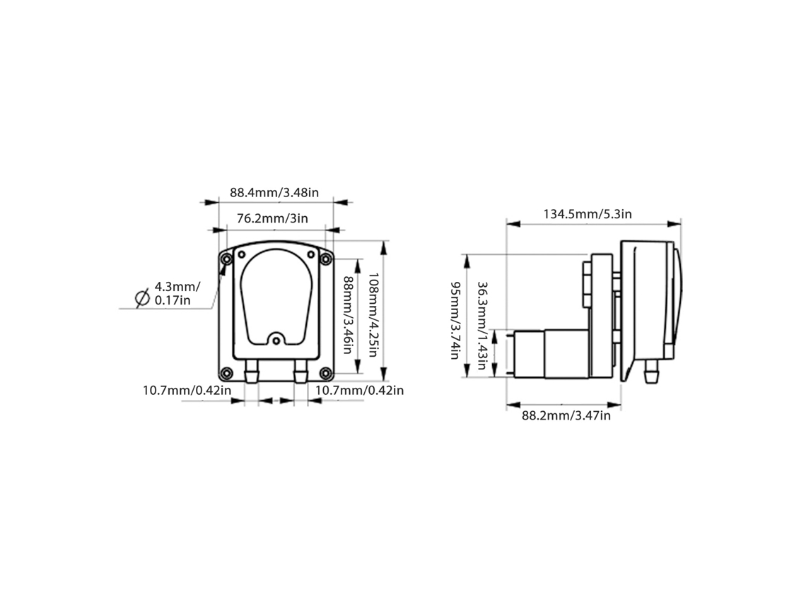 Bomba Peristáltica Dc 12v Com Capa Pc Transparente