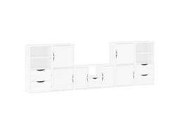 Conjunto 5 Unidade De Tv Com Armazenamento Vidaxl Branco Madeira De Pinho