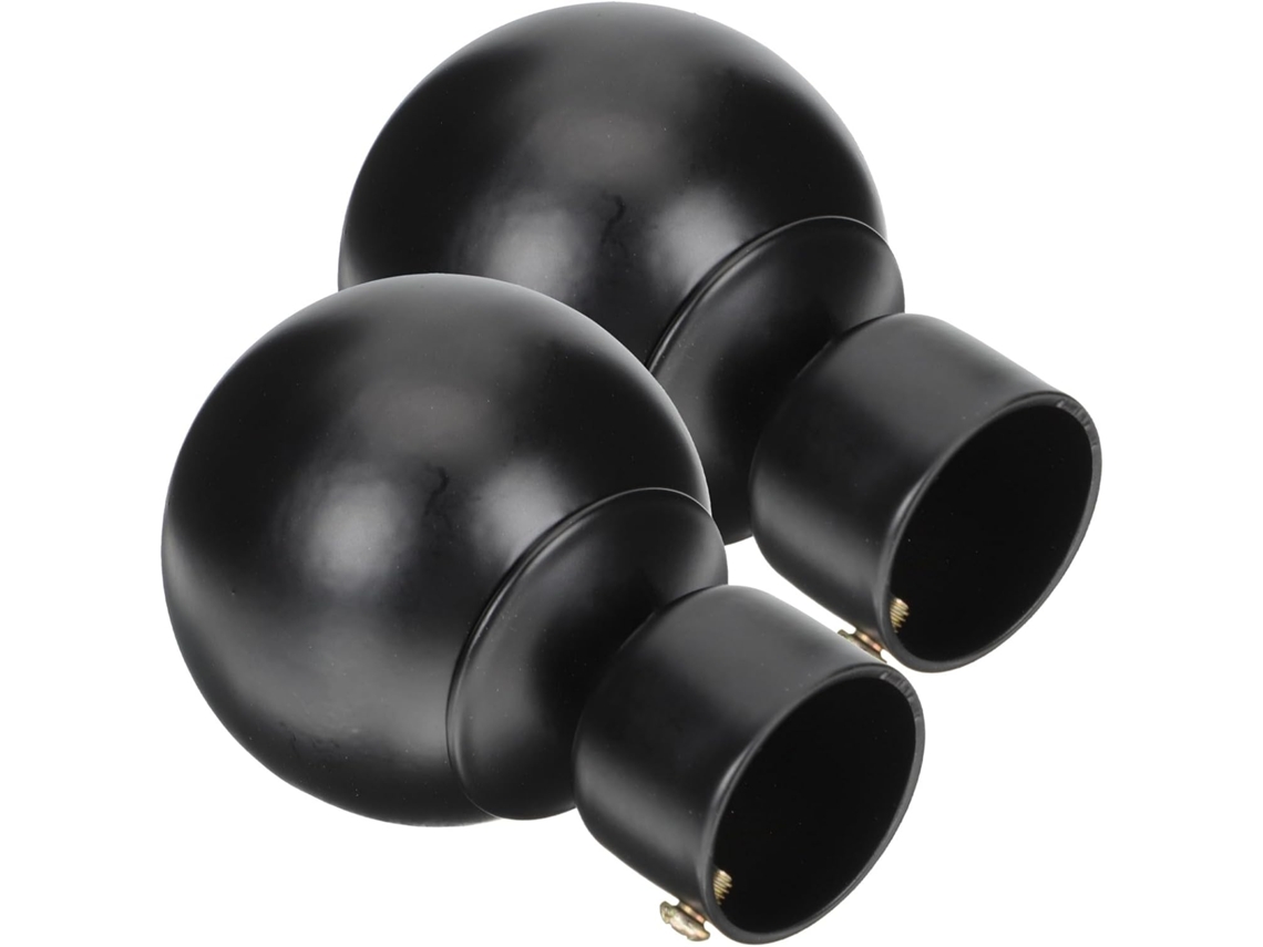 Ponteiras Decorativas Para Varão De Cortina De 28 Mm, 2 Peças, Ferro Fundido Preto Fosco, Ponteiras