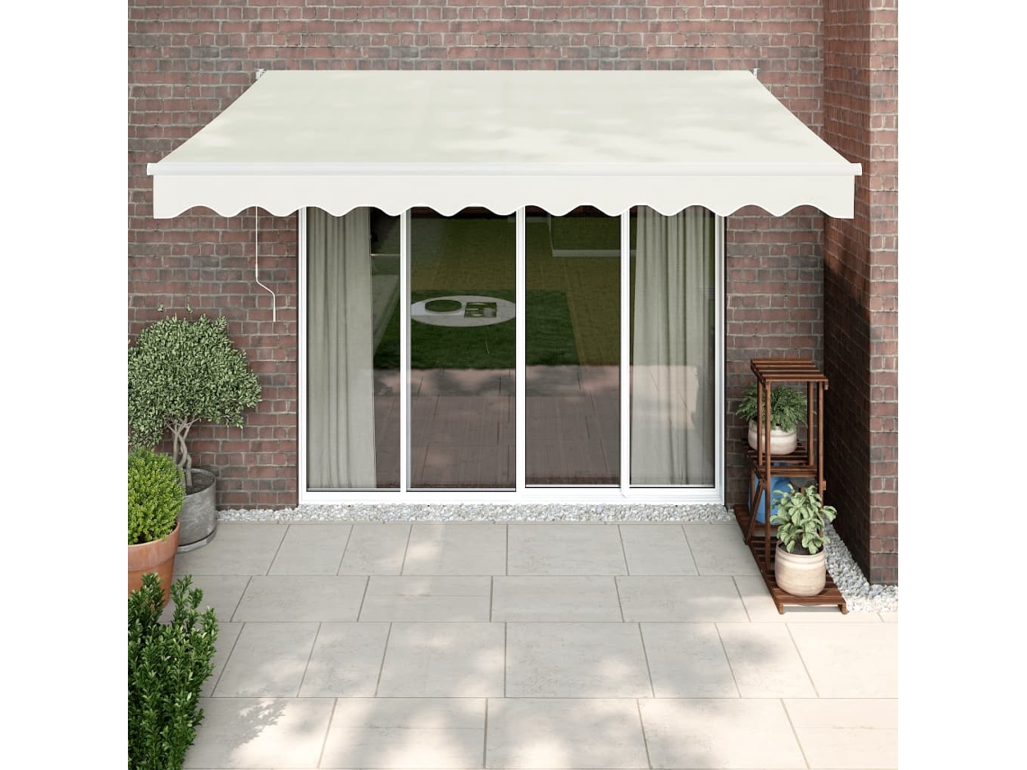 Vidaxl Toldo Retrátil Automático 3,5x2,5 M Cor Creme