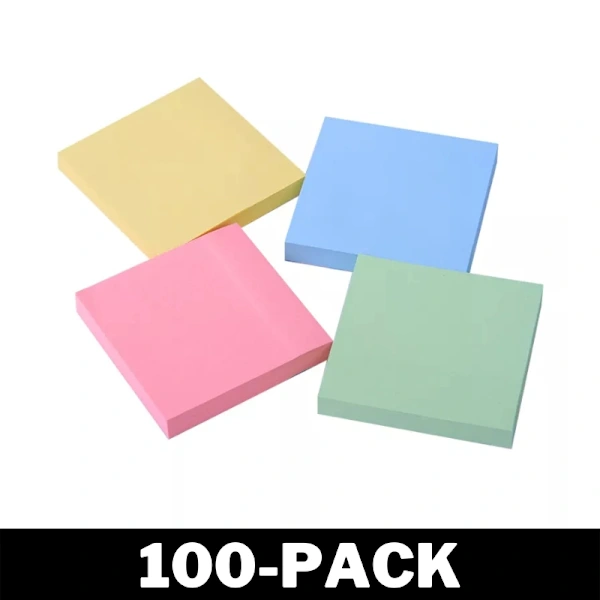 Pacote com 100 Blocos de Notas Autoadesivos, Blocos de Notas Multicoloridos BRILVIBERA