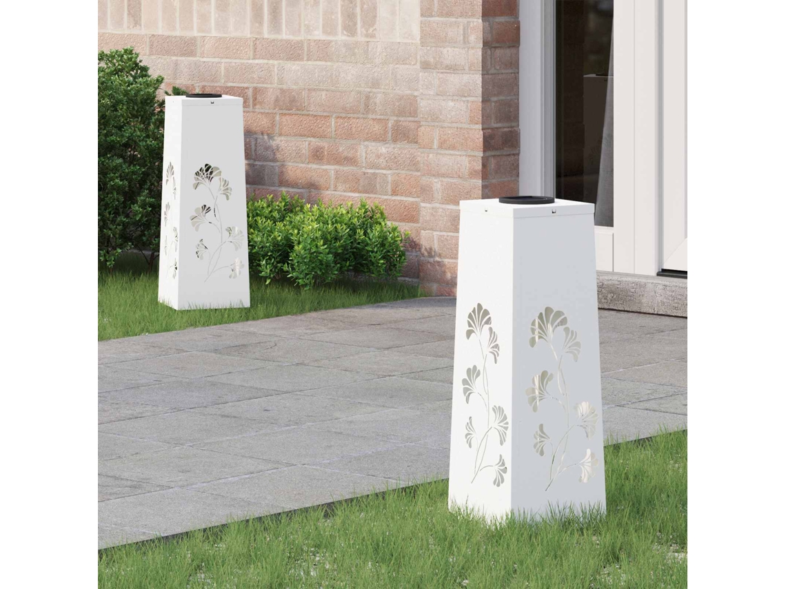 Vidaxl Luz Solar Led De Caminho 2 Pcs Branco Quente 18 X 18 X 50 Cm
