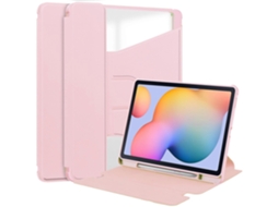 Capa Hengrongshen para Samsung Galaxy Tab S6 Lite, S6 Lite (2022) e S6 Lite (2020), couro sintético e suporte de acrílico (sem teclado), rosa (2024)
