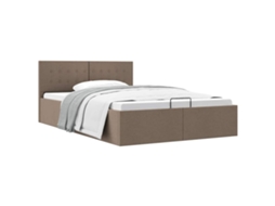 Bed Frame, Bed Frames Vidaxl Cinzento-acastanhado Tecido (120 X 200 Cm)