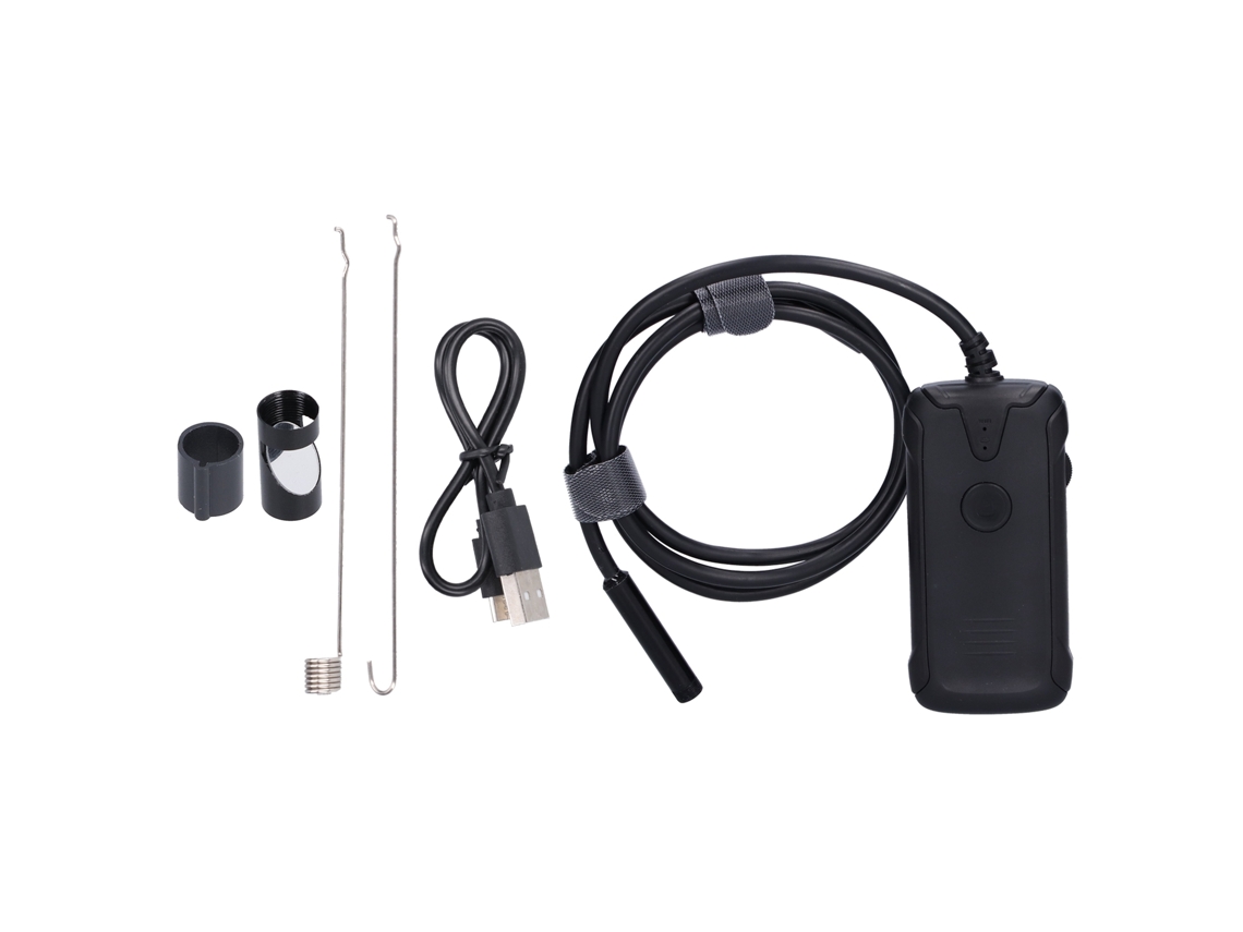 Câmera endoscópica WiFi HD 8mm 1m borescope com 6 LEDs inspeção industrial Android iOS S/MARCA